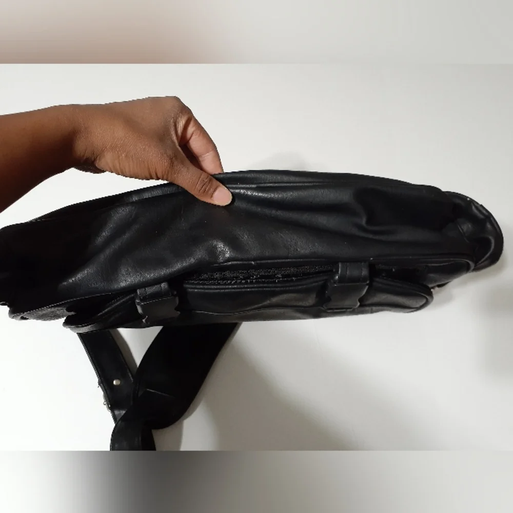 Vintage IDEX Mutual Funds Black Faux Leather Business Bag